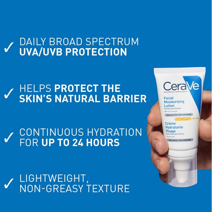 CeraVe AM Facial Moisturising Lotion SPF30 Twin Pack 2 x 52ml