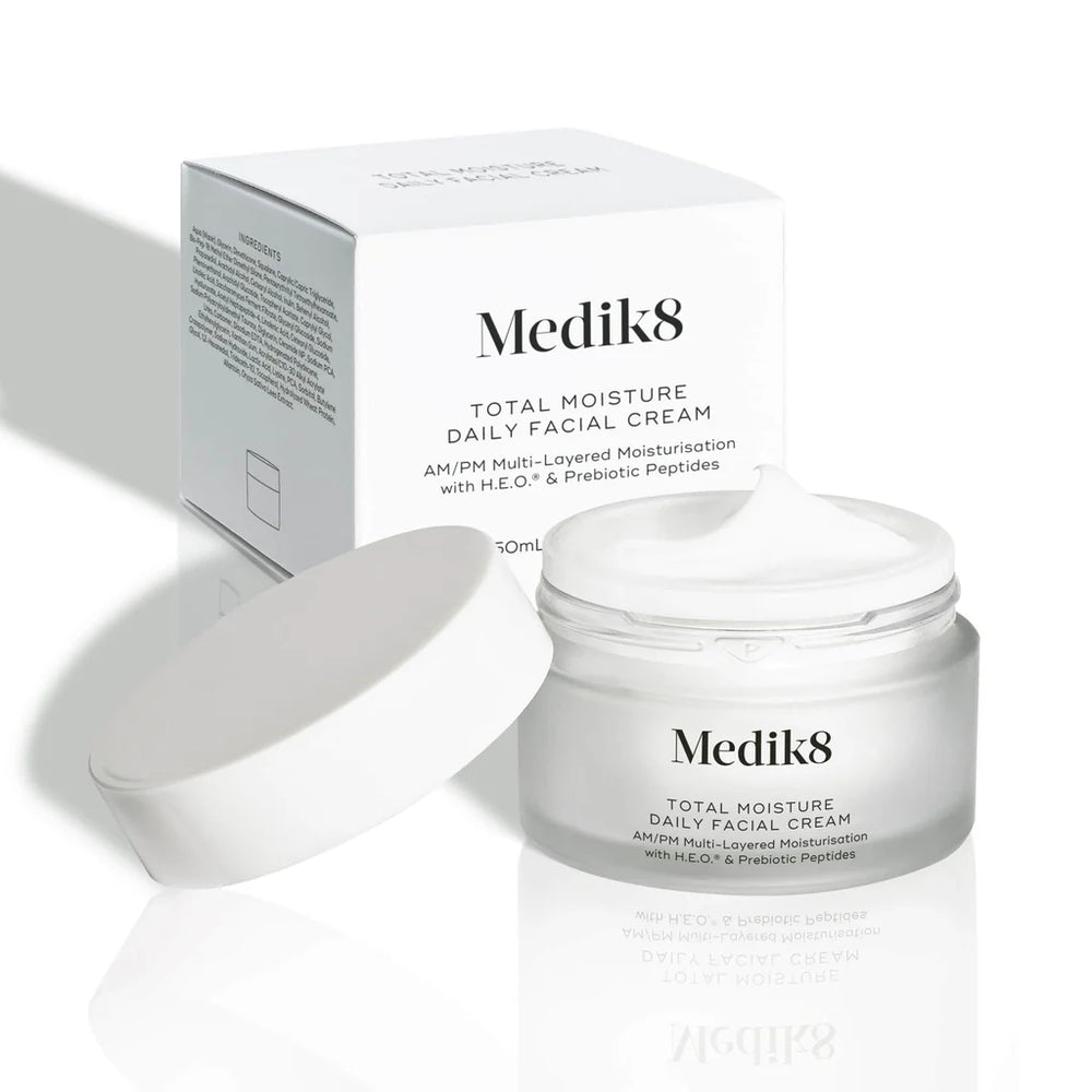 Medik8 Total Moisture Daily Facial Cream jar with packaging on a white background