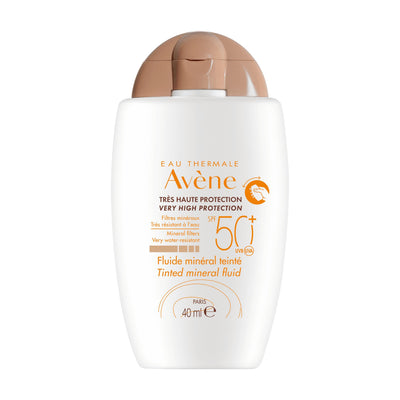 Avène Tinted Mineral Fluid bottle with a white background