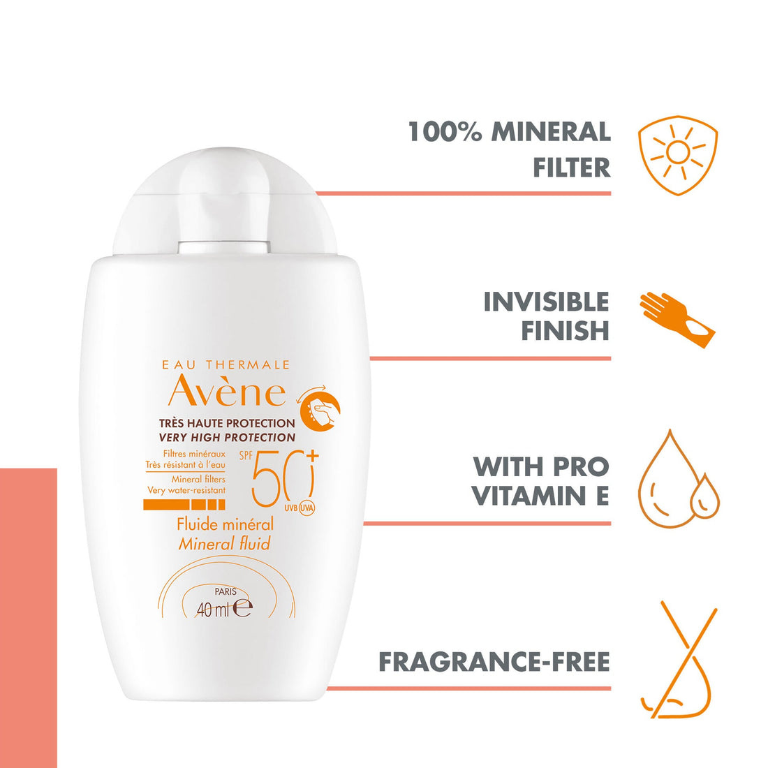 Avène VHP Mineral Fluid SPF50+ 40ml — application technique
