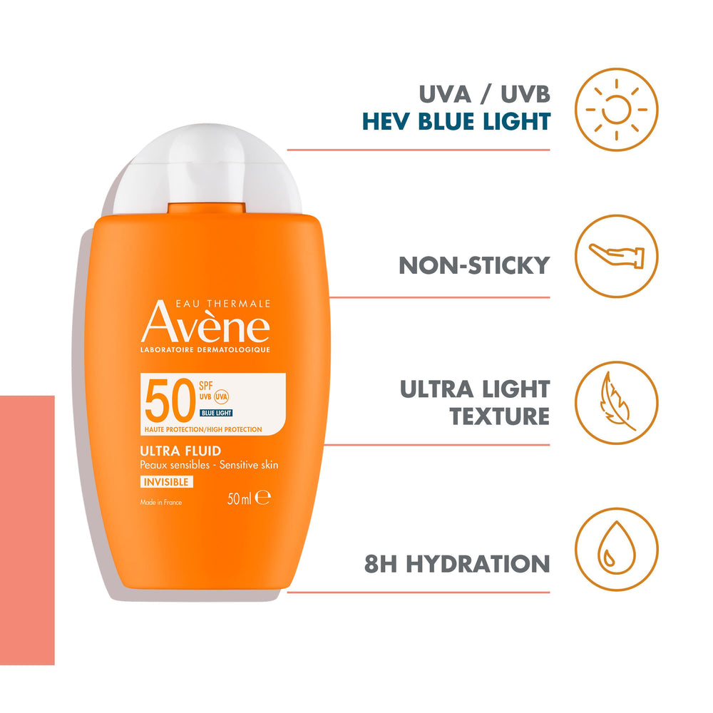 Avène Ultra Fluid Invisible SPF50 50ml — formula and texture