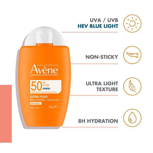 Avène Ultra Fluid Invisible SPF50 for Normal to Combination Skin 50 ml