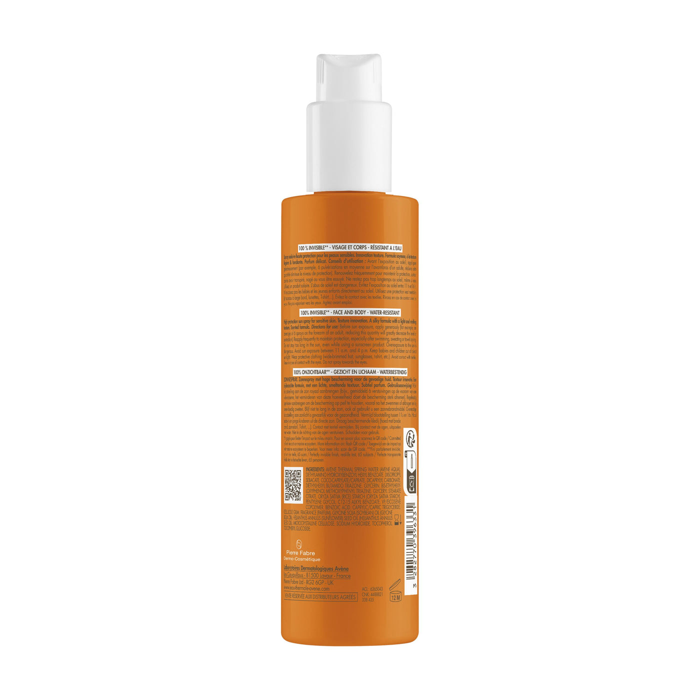 Avène Sun Protection Spray SPF50 200ml — formula and texture