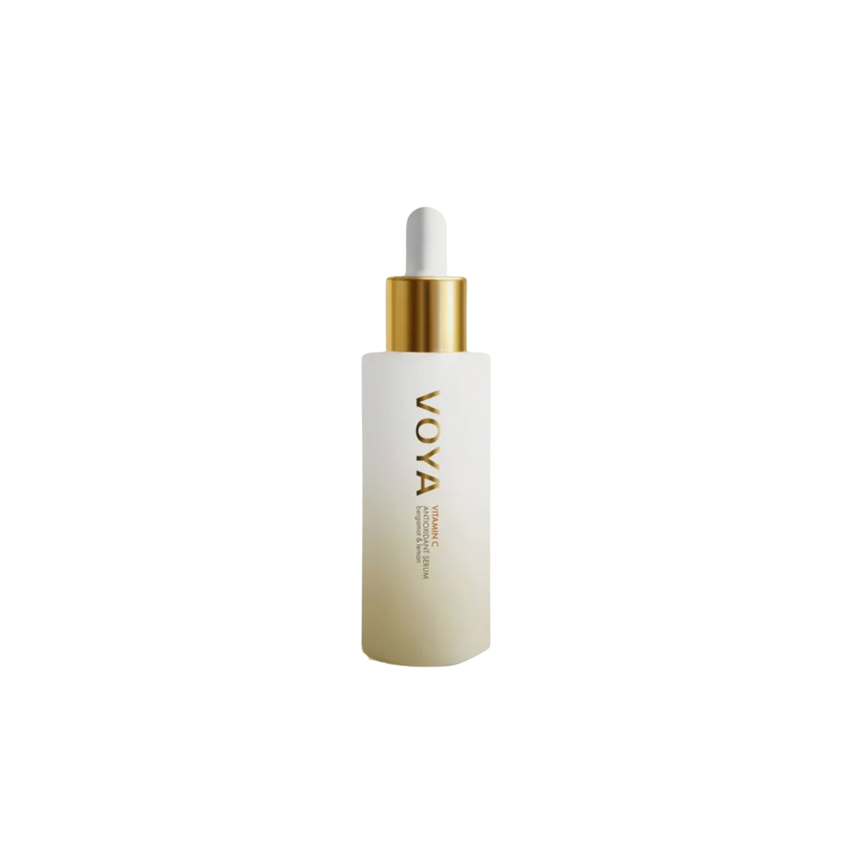 A bottle of VOYA Vitamin C Antioxidant Serum with a dropper cap.