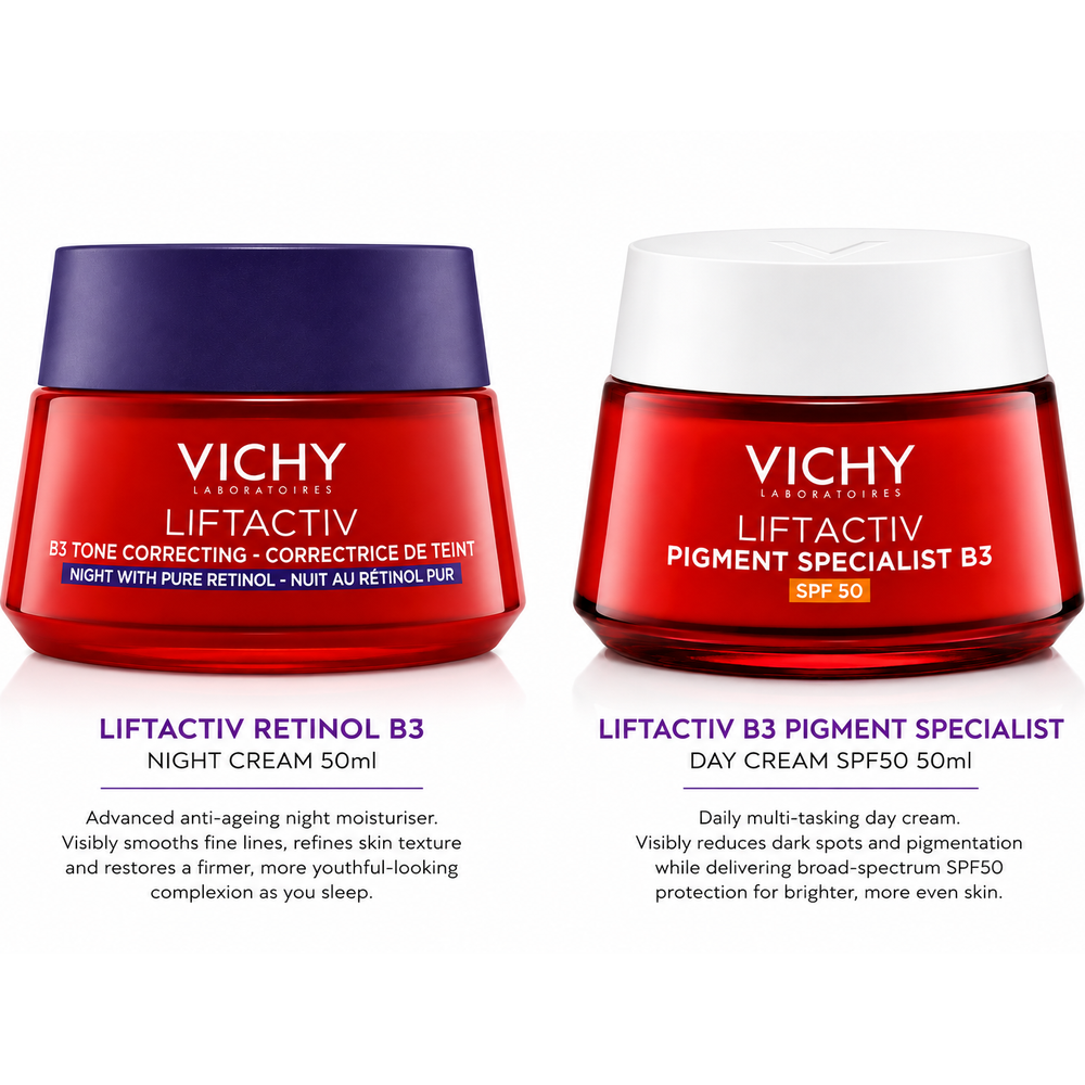 Vichy Liftactiv Retinol B3 Night Cream 50ml + Vichy Liftactiv B3 Pigment Specialist Day Cream SPF50 50ml Bundle