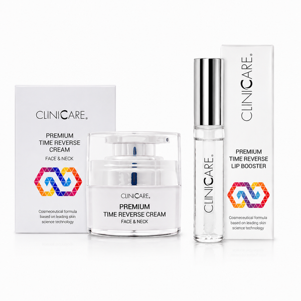 ClinicCare Premium Time Reverse Cream + Lip Booster Bundle