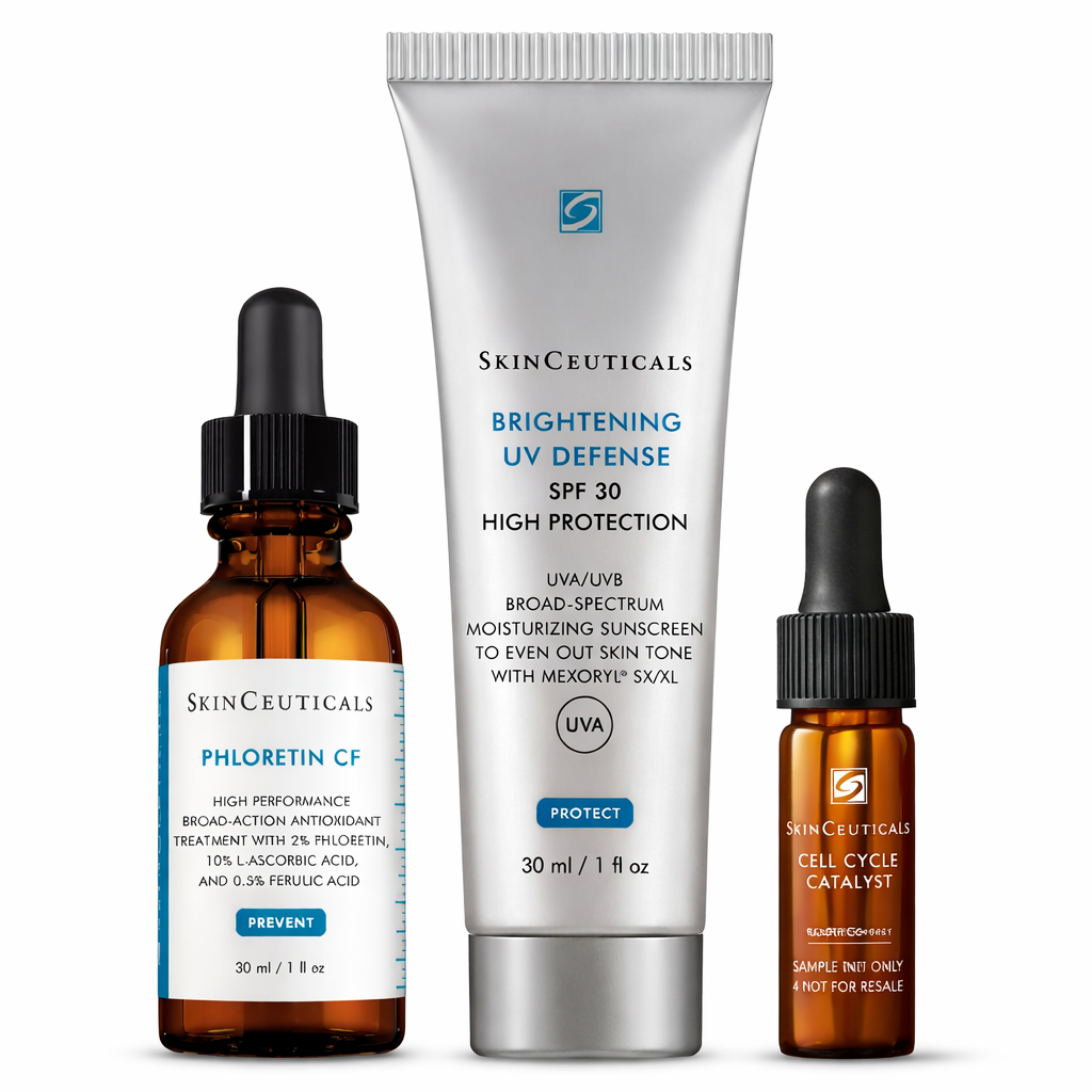 Skinceuticals Depigmenting Phloretin CF 30ml + Brightening UV Defense SPF 30 30ml + Cell Cycle Catalyst 4ml Bundle