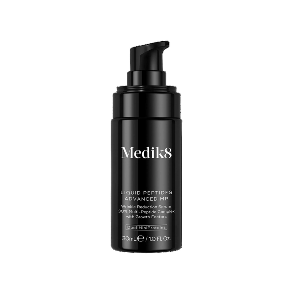 Black Medik8 Medik8_Liquid_Peptides_Advanced_MP serum bottle on a white background