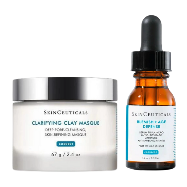 Skinceuticals Clarifying Clay Masque 67g & Blemish + Age Defense Serum 15ml Bundle