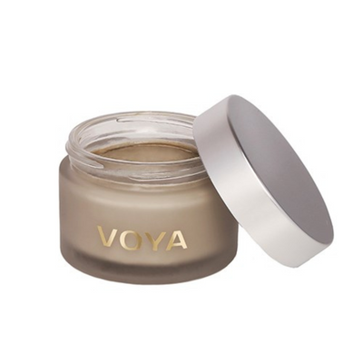 Voya Get Glowing Illuminating Clay Mask in glass jar with lid