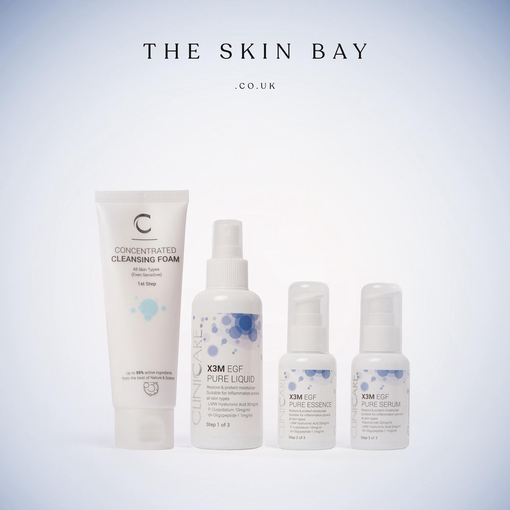 ClinicCare pure Set of skincare products from The Skin Bay with free cleanser