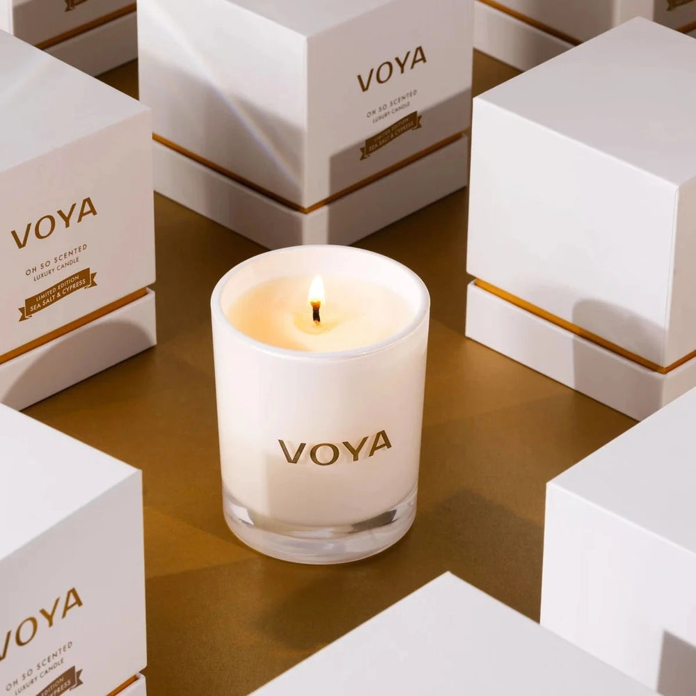 VOYA Sea Salt & Cypress Limited Edition Luxury Scented Candle 20cl Candles & Reeds