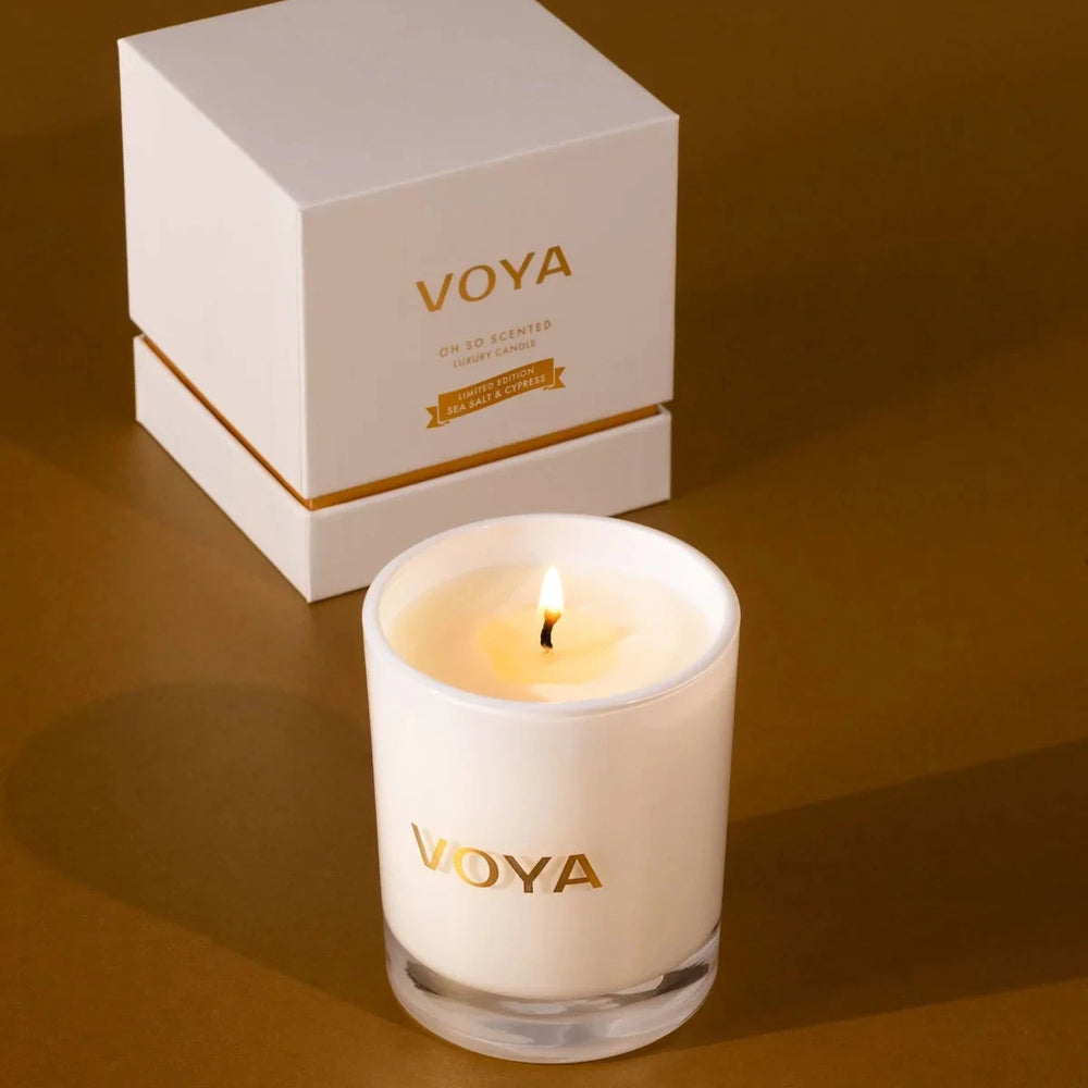VOYA Sea Salt & Cypress Limited Edition Luxury Scented Candle 20cl Candles & Reeds