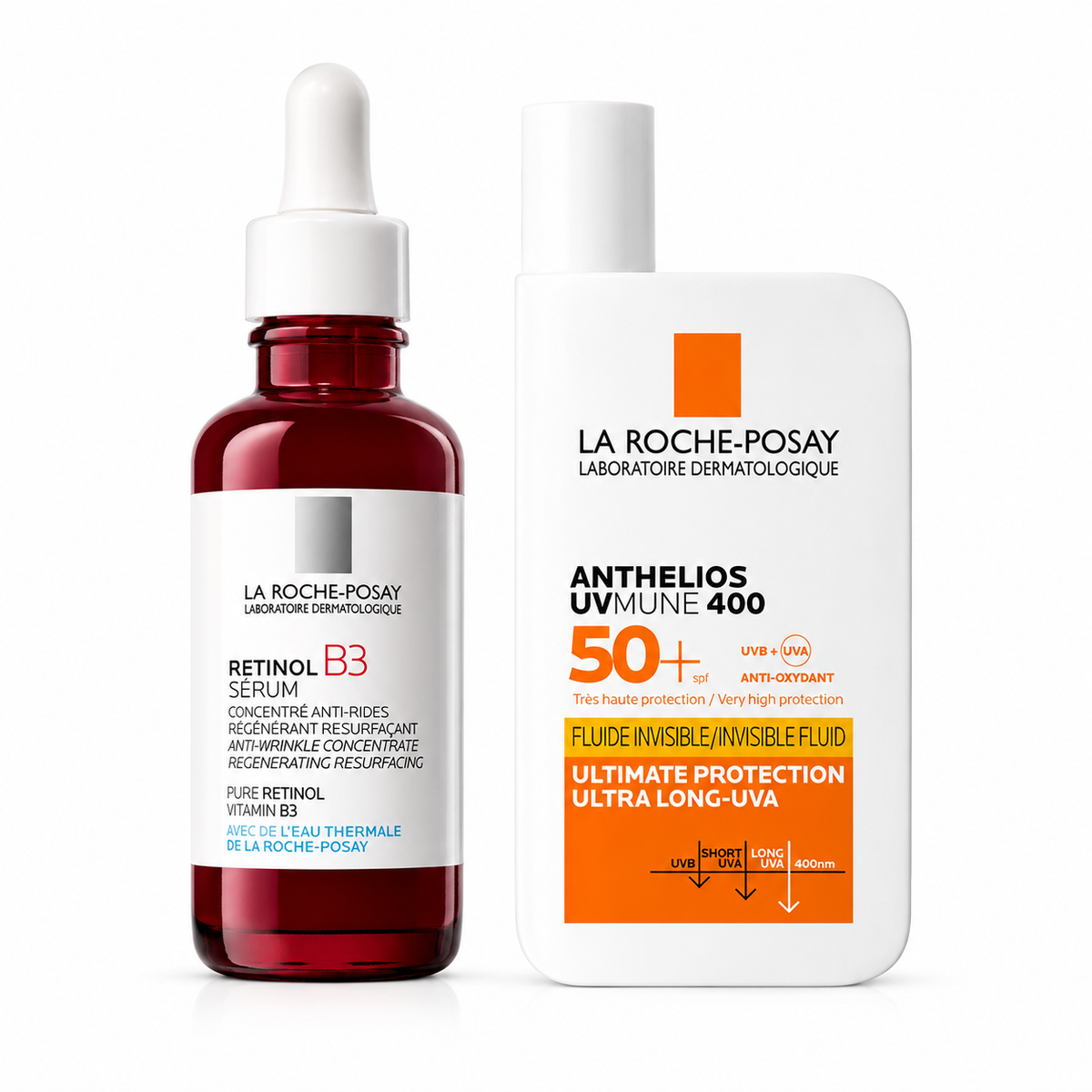 La Roche-Posay Retinol B3 Serum 30ml + Anthelios UVMune 400 Invisible Fluid SPF50+ 50ml Bundle