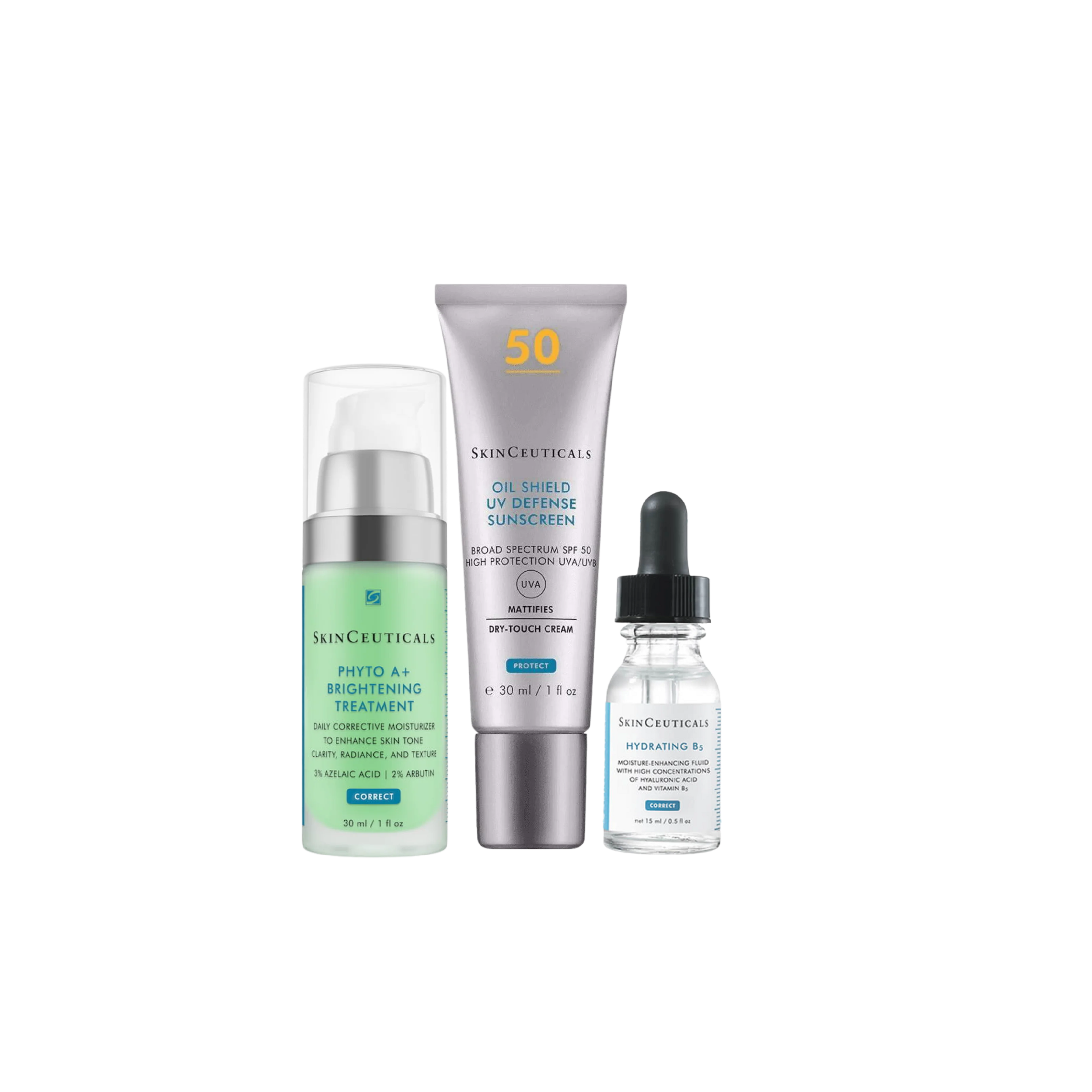 Skinceuticals Oily Skin Bundle, Oil Shield SPF 50 30ml + Blemish + Age Defense 15ml + Phyto A+ 30ml