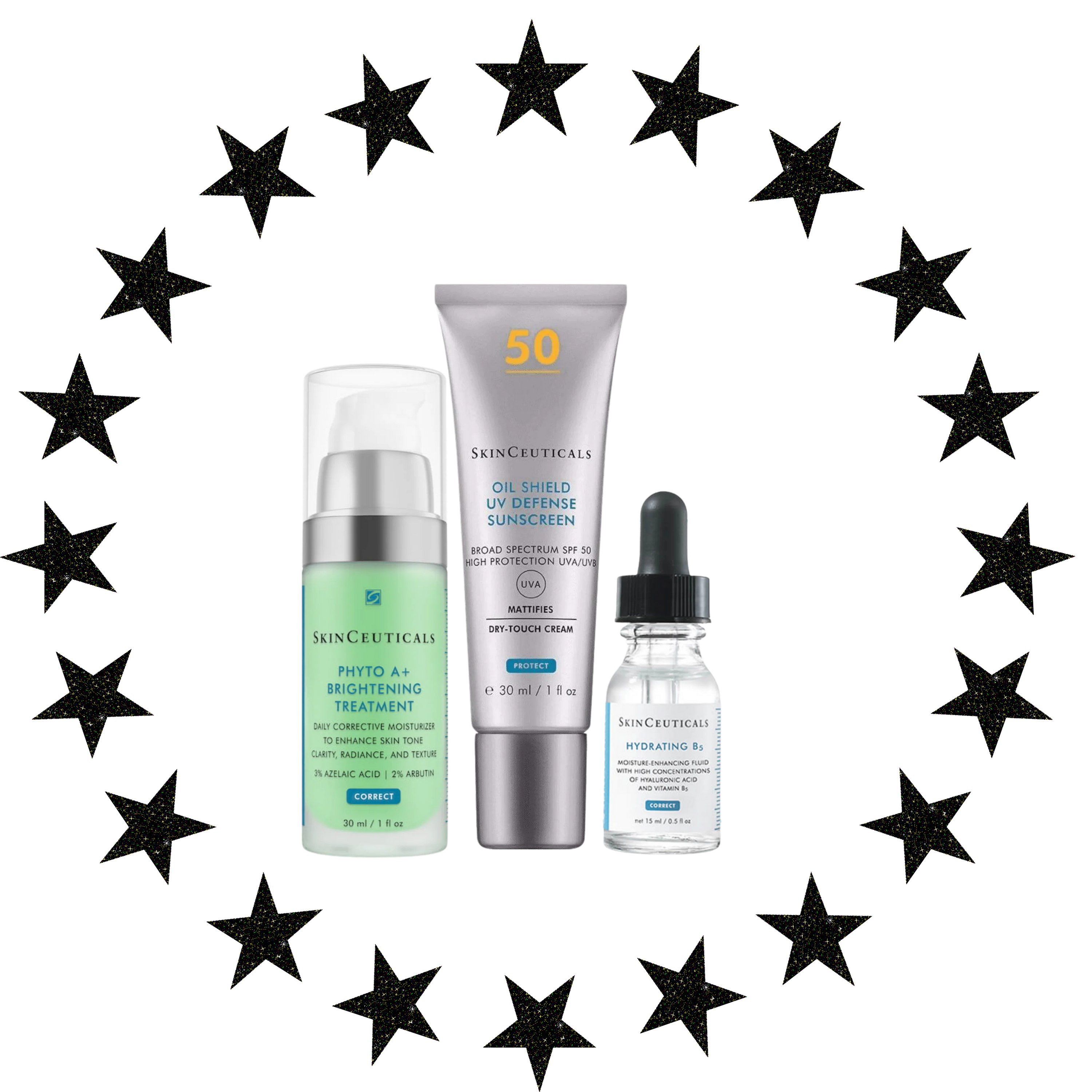 Skinceuticals Oily Skin Bundle, Oil Shield SPF 50 30ml + Blemish + Age Defense 15ml + Phyto A+ 30ml