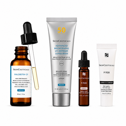 SkinCeuticals Phloretin CF 30ml + Advanced Brightening UV Defense SPF 50 Bundle with P-TIOX Serum + Cream Mini Duo