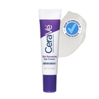 CeraVe Skin Renewing Eye Cream packaging and tube, with a dermatologist developed label.