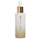 A clear glass bottle with a dropper containing the VOYA Bio Retinol Concentrate Serum, with a white label and gold accents on the bottle.