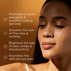 Benefits of C-Tetra Eye with woman on a brown background