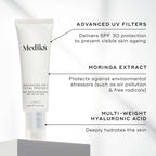 Medik8 skincare product with features highlighted on a white background
