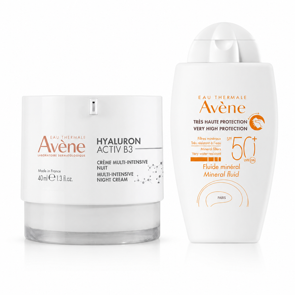 Avène Hyaluron Activ B3 Multi-Intensive Night Cream 40ml + Avène Mineral Fluid SPF50+ 40ml Bundle