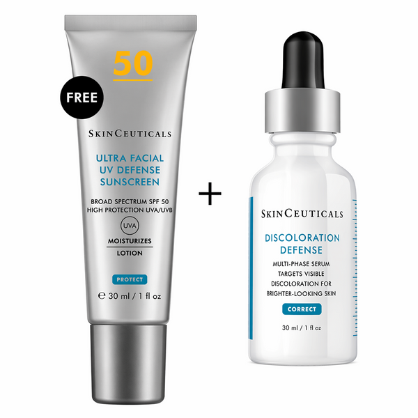 SkinCeuticals Discoloration Defense Serum 30ml + Free Ultra Facial UV Defense Bundle