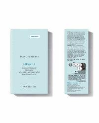 SkinCeuticals Serum 10 packaging with front and back views on a white background