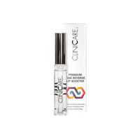 ClinicCare Premium Time Reverse Lip Booster tube and box on black background