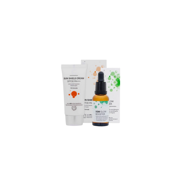 ClinicCare Power Pairs: Brighten + Protect X3M Glow Booster + SunShield Cream SPF 30++