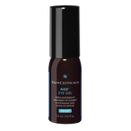 A bottle of SkinCeuticals AOX+ Eye Gel, which is a skincare product designed to diminish the appearance of wrinkles and dark circles around the eye area.