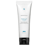 A tube of SkinCeuticals Blemish + Age Cleanser against a white background.