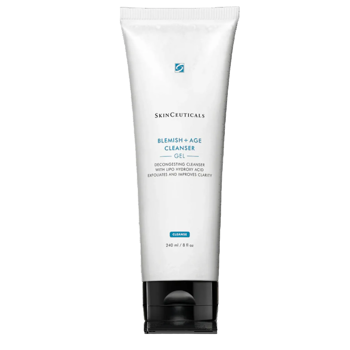 A tube of SkinCeuticals Blemish + Age Cleanser against a white background.