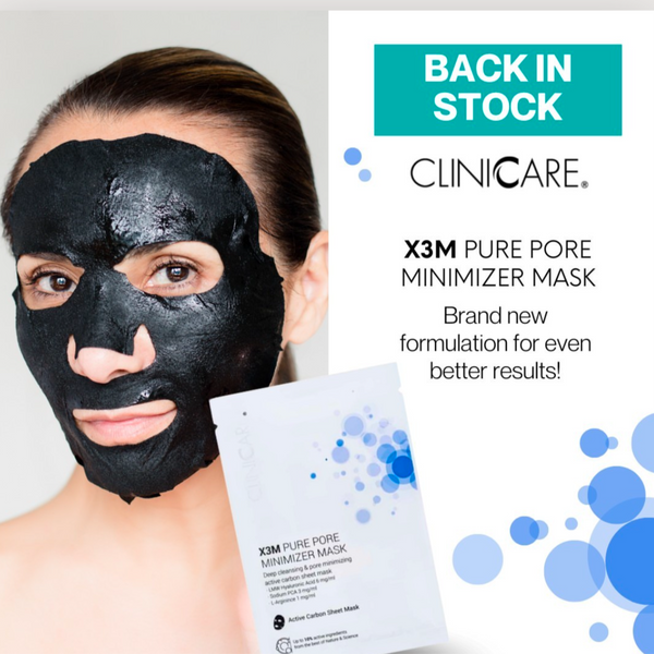 ClinicCare X3M Pure Acne Pore Minimizer Charcoal Sheet Mask x5