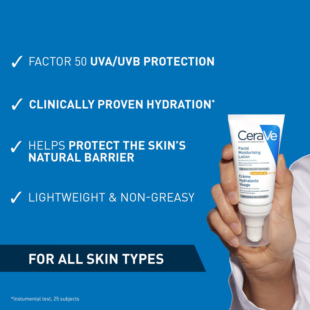 CeraVe AM Facial Moisturising Lotion SPF 50 52ml