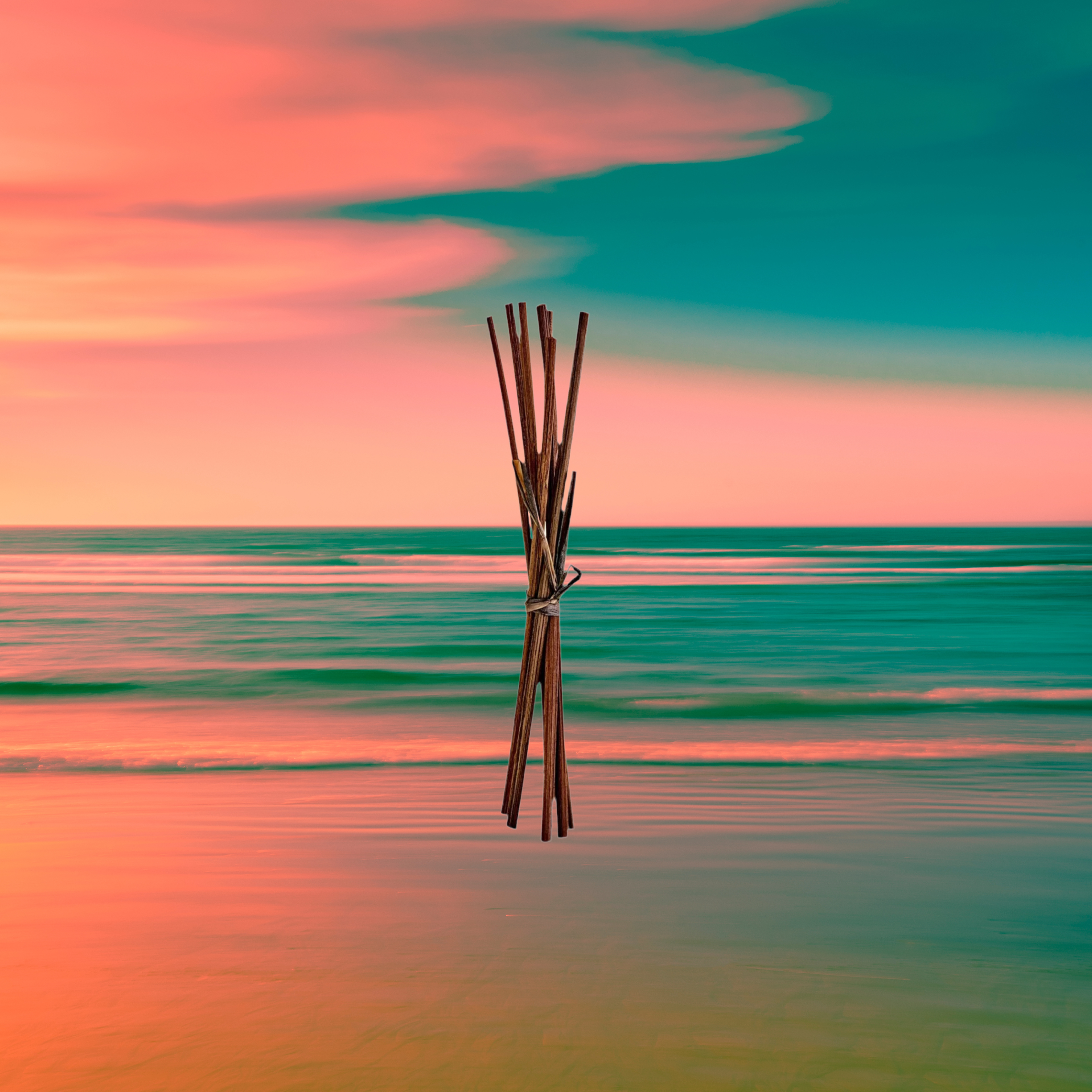 A bundle of brown VOYA reed sticks tied together for use in a reed diffuser.