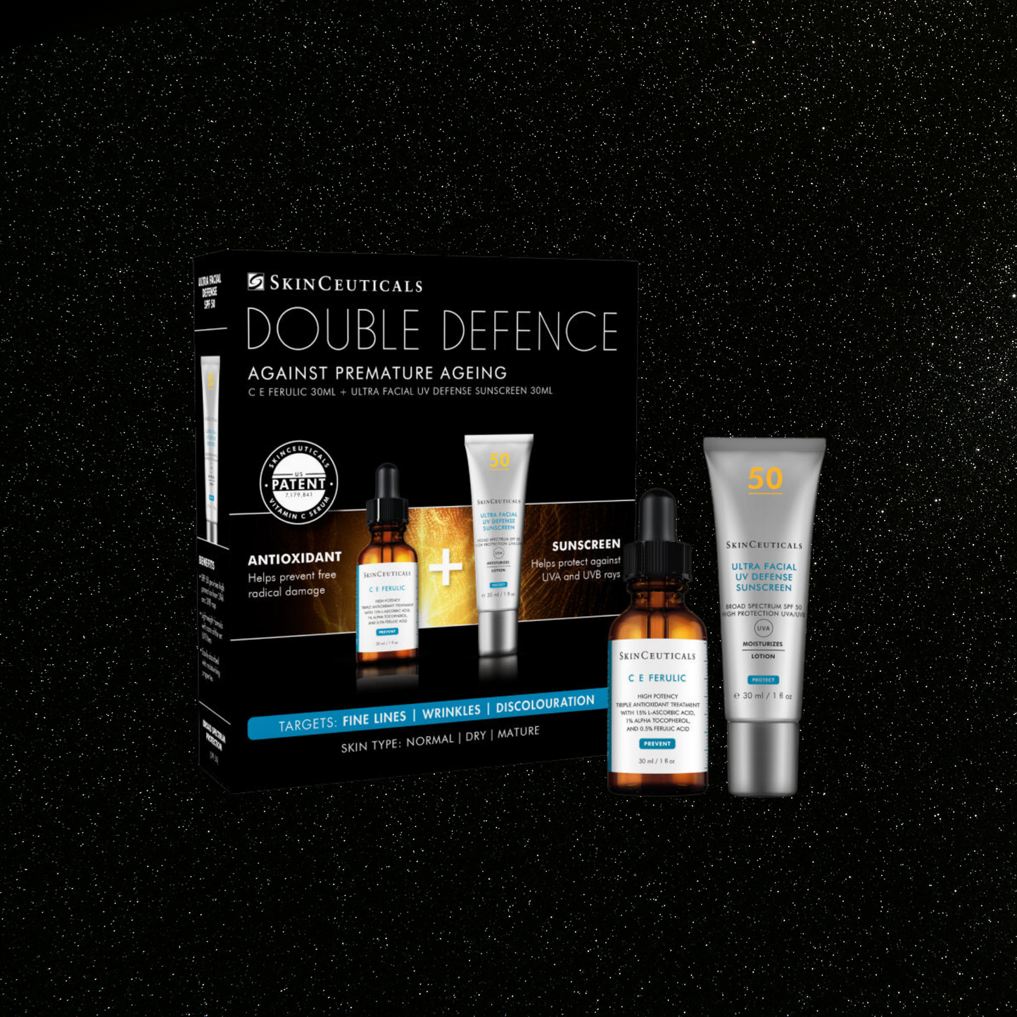 Kit ferulique CE Double Defense SkinCeuticals pour peaux sèches et matures, d'une valeur de 186 £