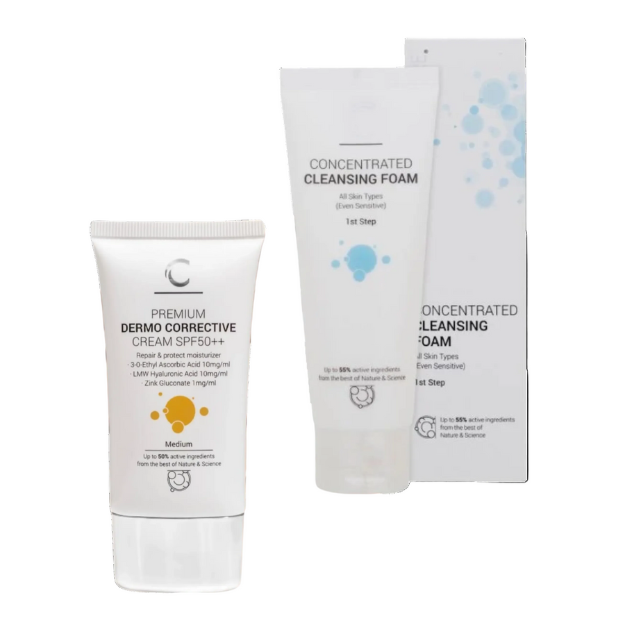 ClinicCare Best Sellers Bundle Premium Dermo Corrective Medium 35ml + Concentrated Cleansing Foam 100ml