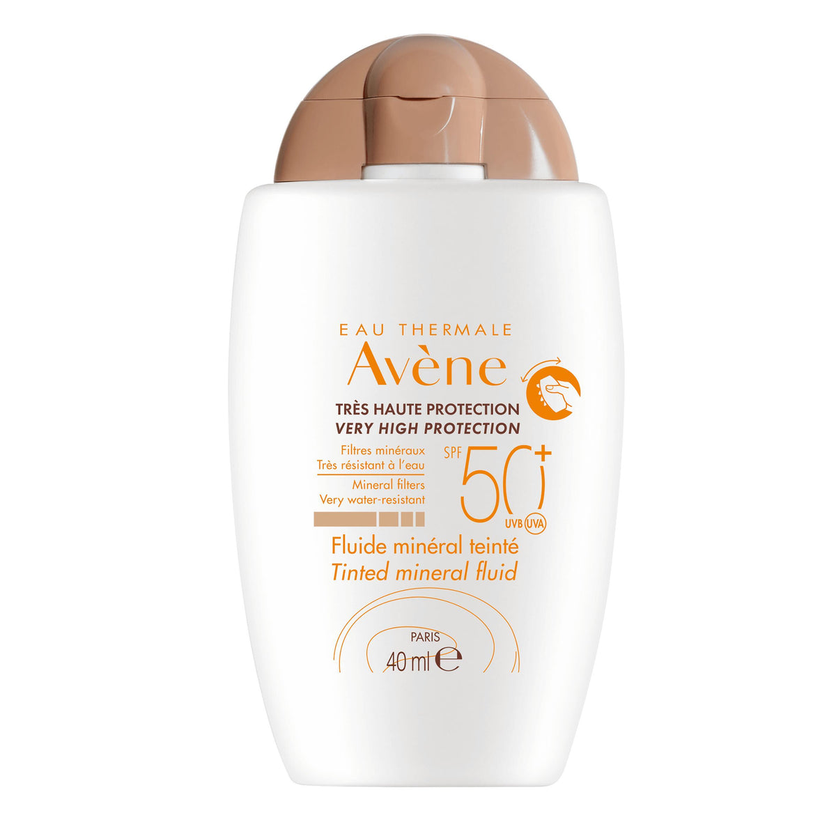 Avène VHP Mineral Tinted Fluid SPF50+ 40ml — mineral-only sunscreen with natural tint