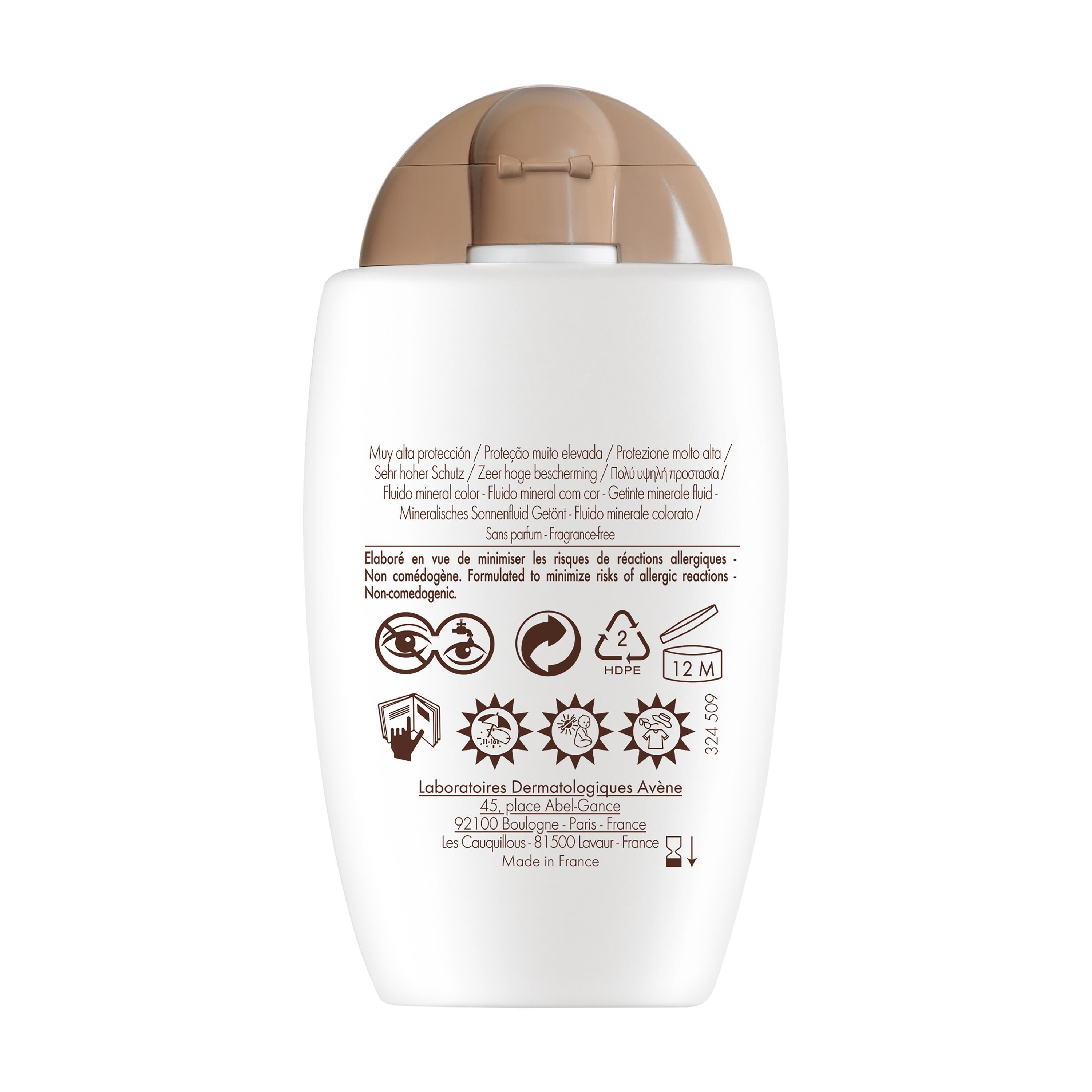 Avène VHP Mineral Tinted Fluid SPF50+ 40ml — packaging detail