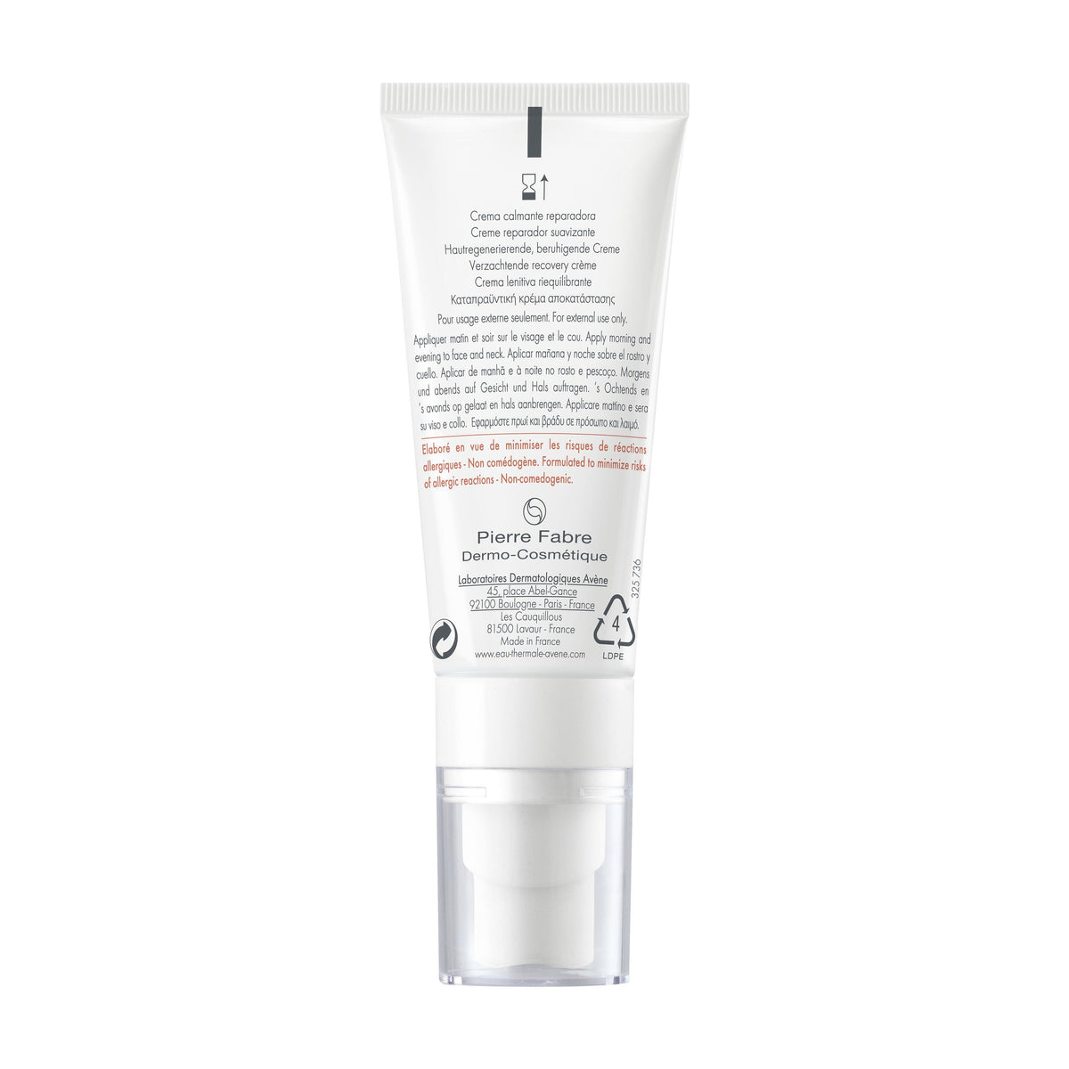 Avène Tolérance Control Recovery Cream 40ml — packaging detail