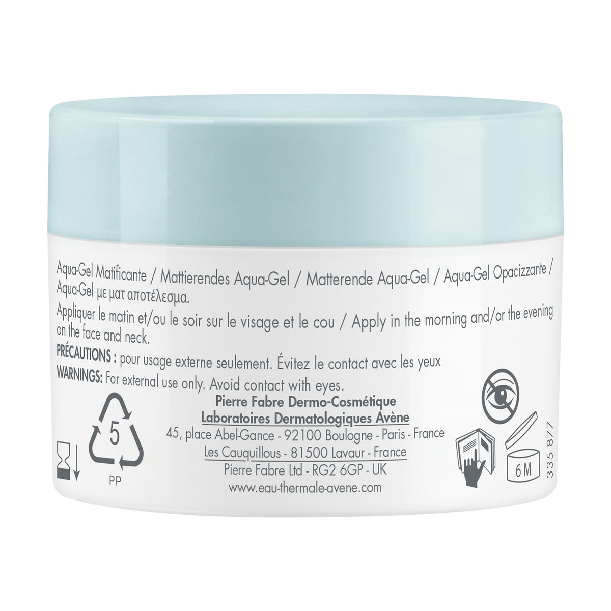 Avène Cleanance Mattifying Aqua-Gel 50ml — packaging detail