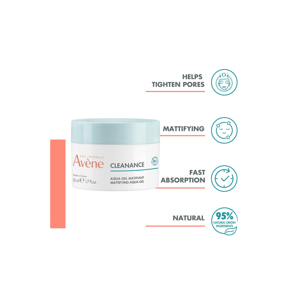 Avène Cleanance Mattifying Aqua-Gel 50ml — packaging detail