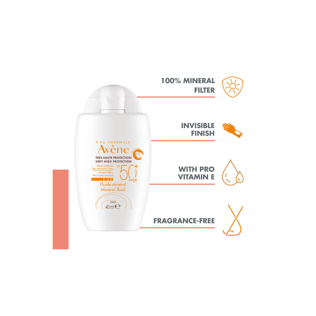 Avène Very High Protection Mineral Fluid SPF50+ for Intolerant Skin 40 ml