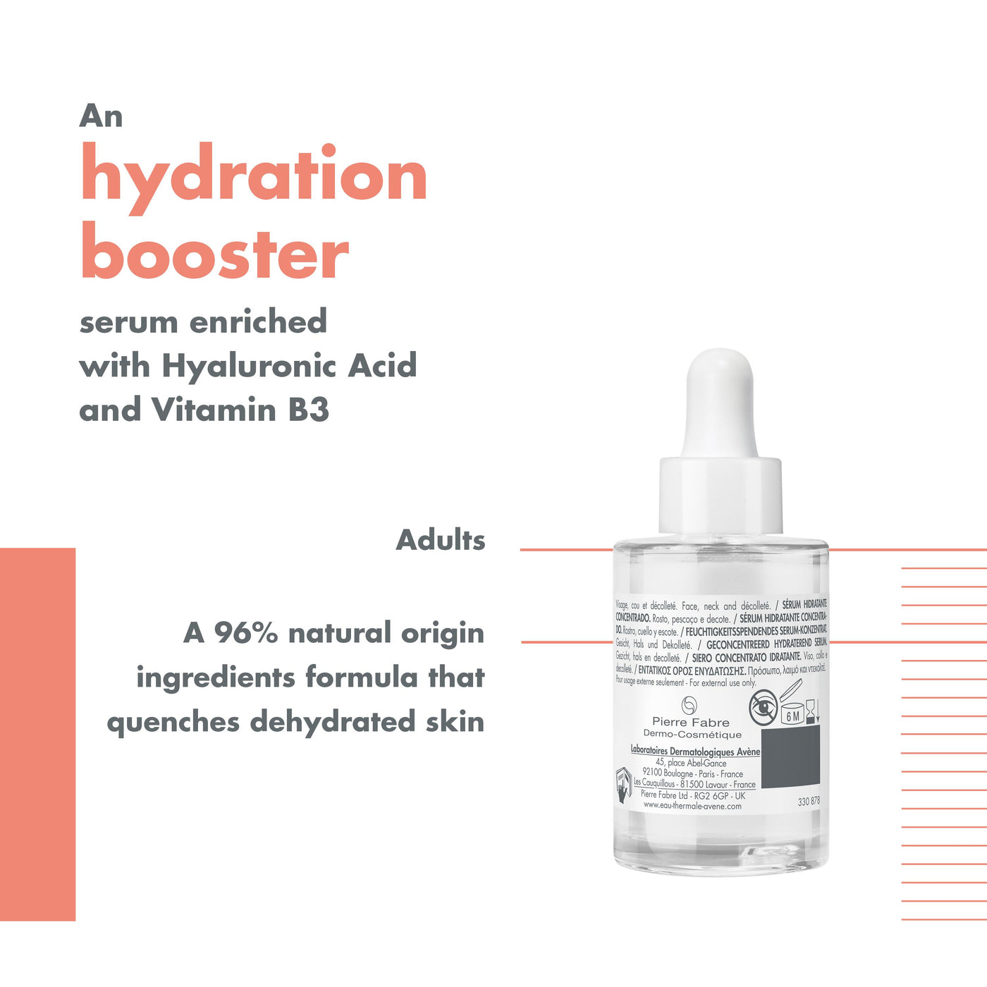 Avène Hydrance Boost Serum 30ml — key ingredients