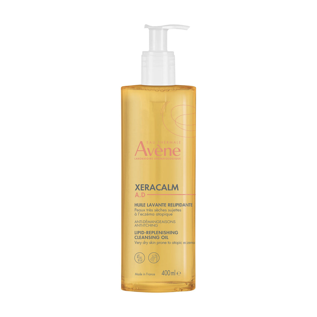 Avène XeraCalm A.D. Lipid-Replenishing Cleansing Oil 400ml — soap-free oil for dry atopic skin