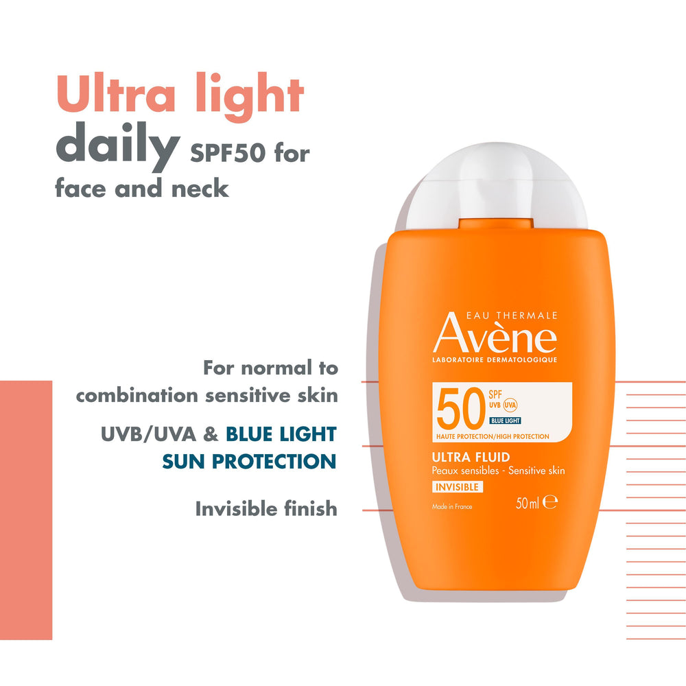 Avène Ultra Fluid Invisible SPF50 50ml — packaging detail