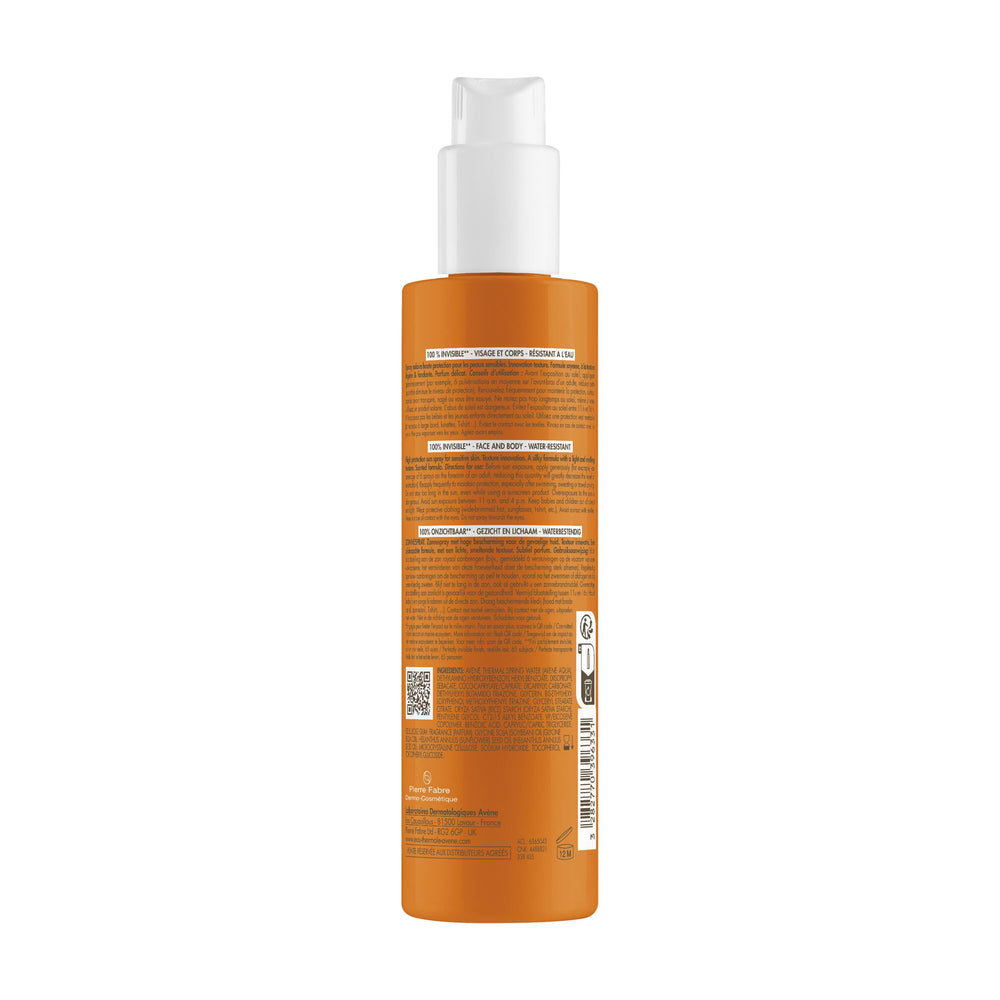Avène Sun Protection Spray SPF50 200ml — formula and texture