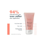 Avene skincare product with text about skin softening effects on a white background