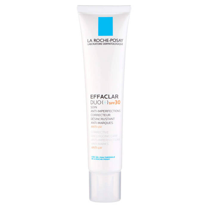 La Roche-Posay Effaclar Duo+ sunscreen tube on a white background